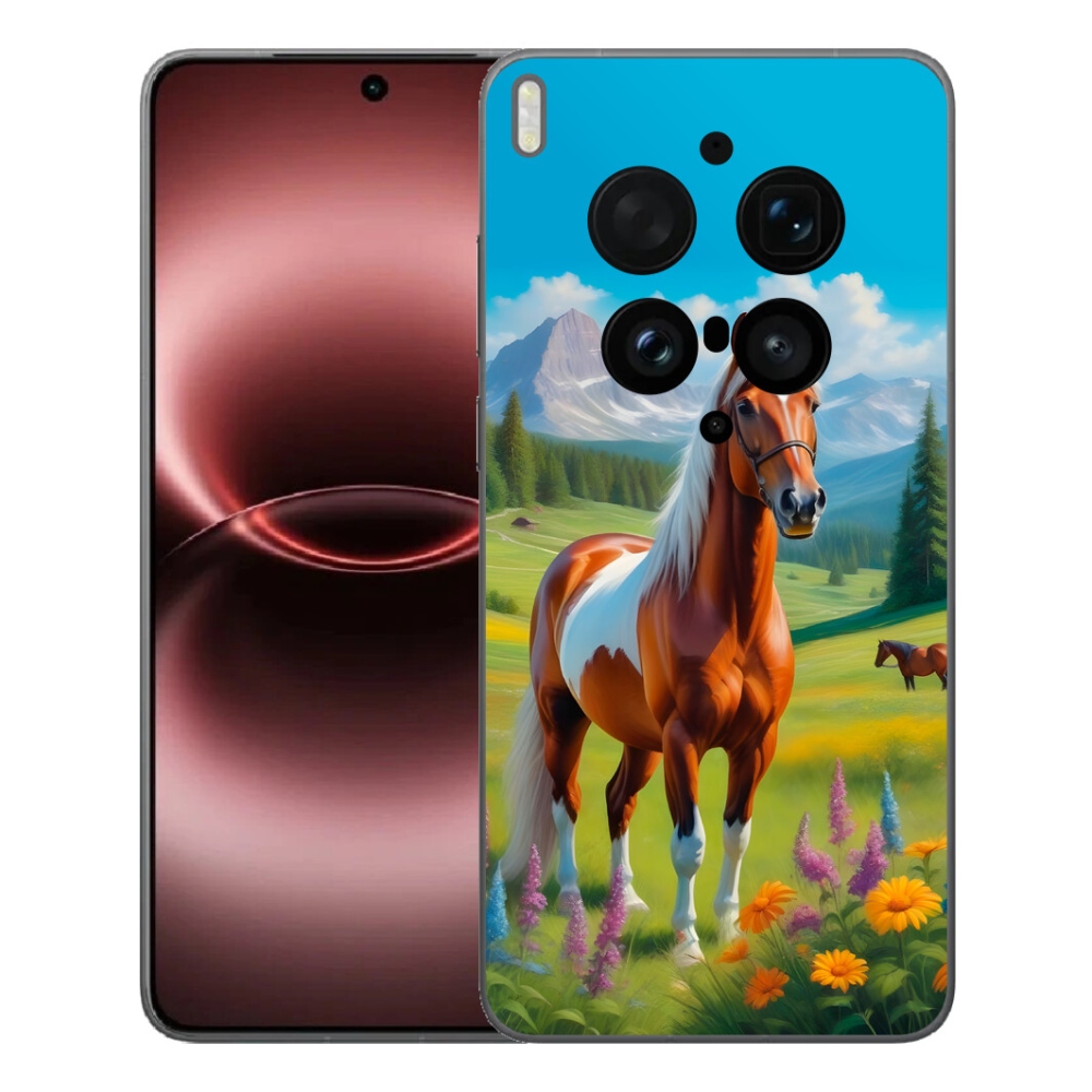 Gelový kryt mmCase na Vivo X300 Ultra - kůň na louce