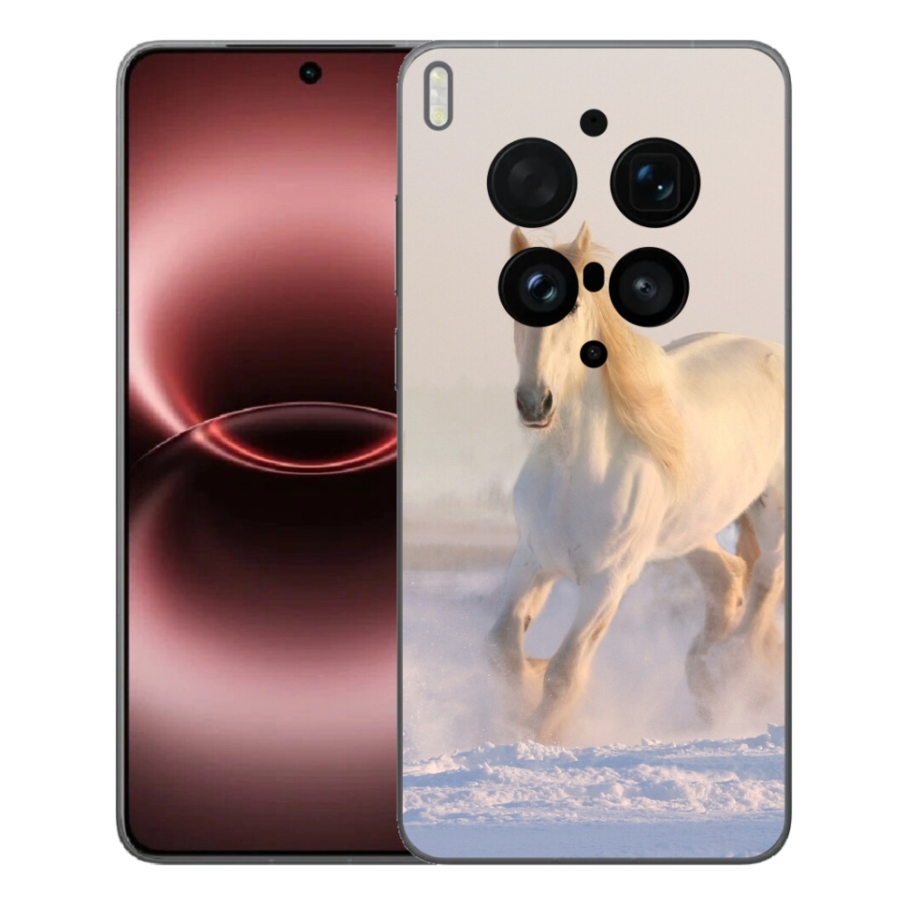 Gelový kryt mmCase na Vivo X300 Ultra - kůň ve sněhu