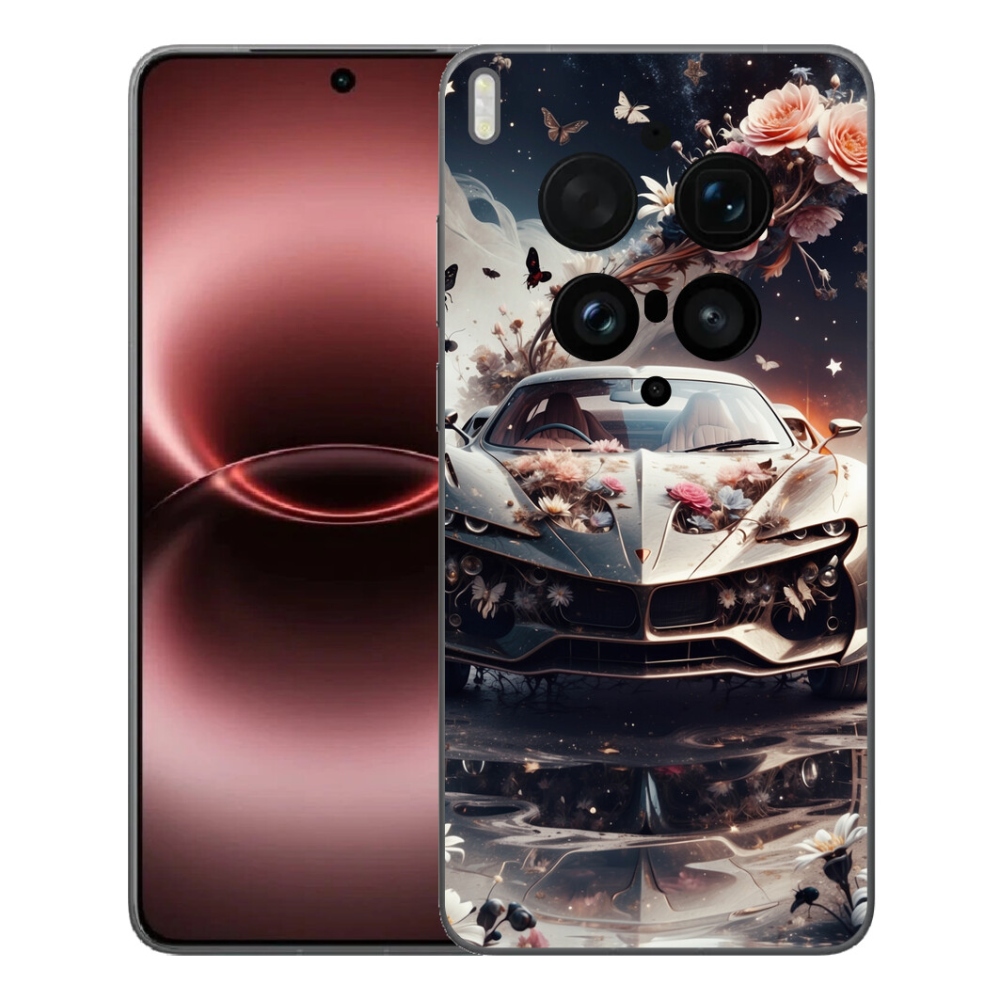 Gelový kryt mmCase na Vivo X300 Ultra - květinový sportovní vůz