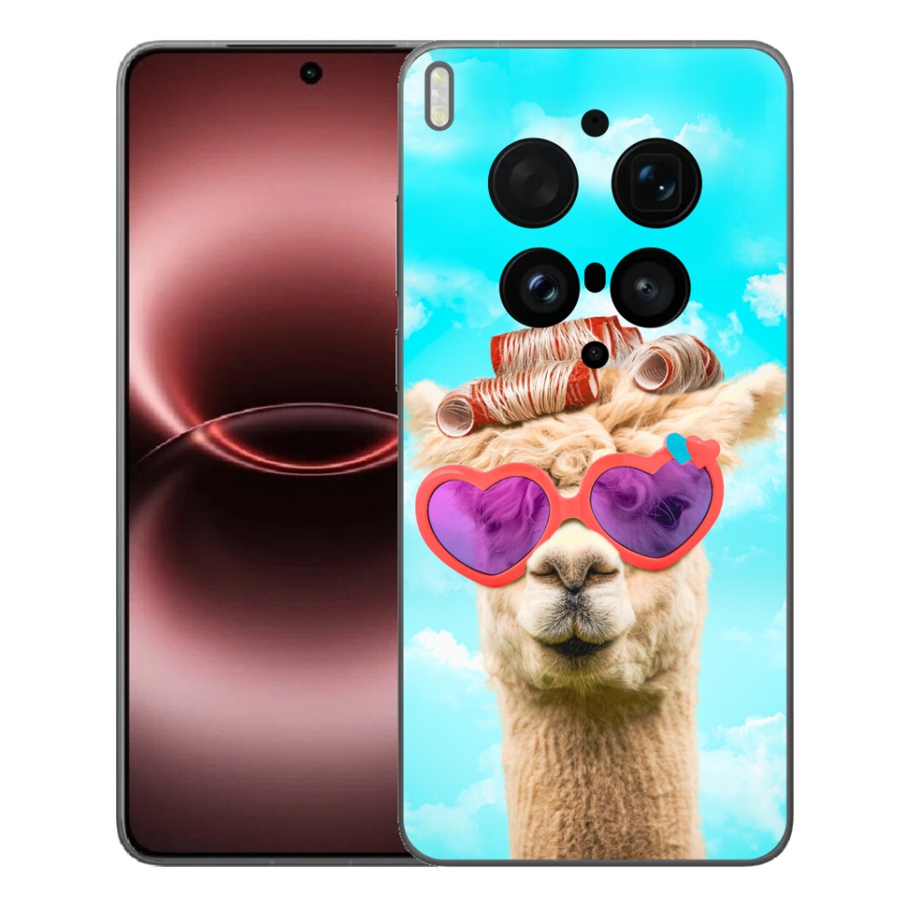 Gelový kryt mmCase na Vivo X300 Ultra - lama s brýlemi