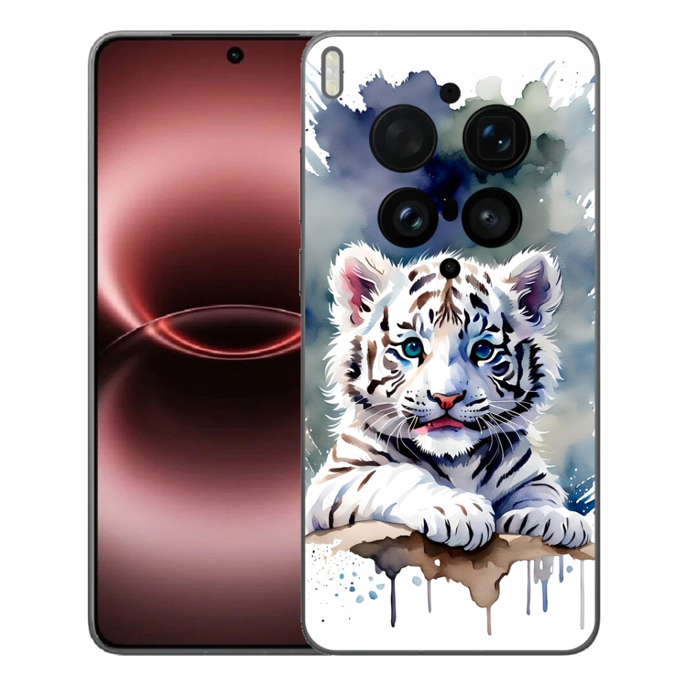 Gelový kryt mmCase na Vivo X300 Ultra - mládě bílého tygra