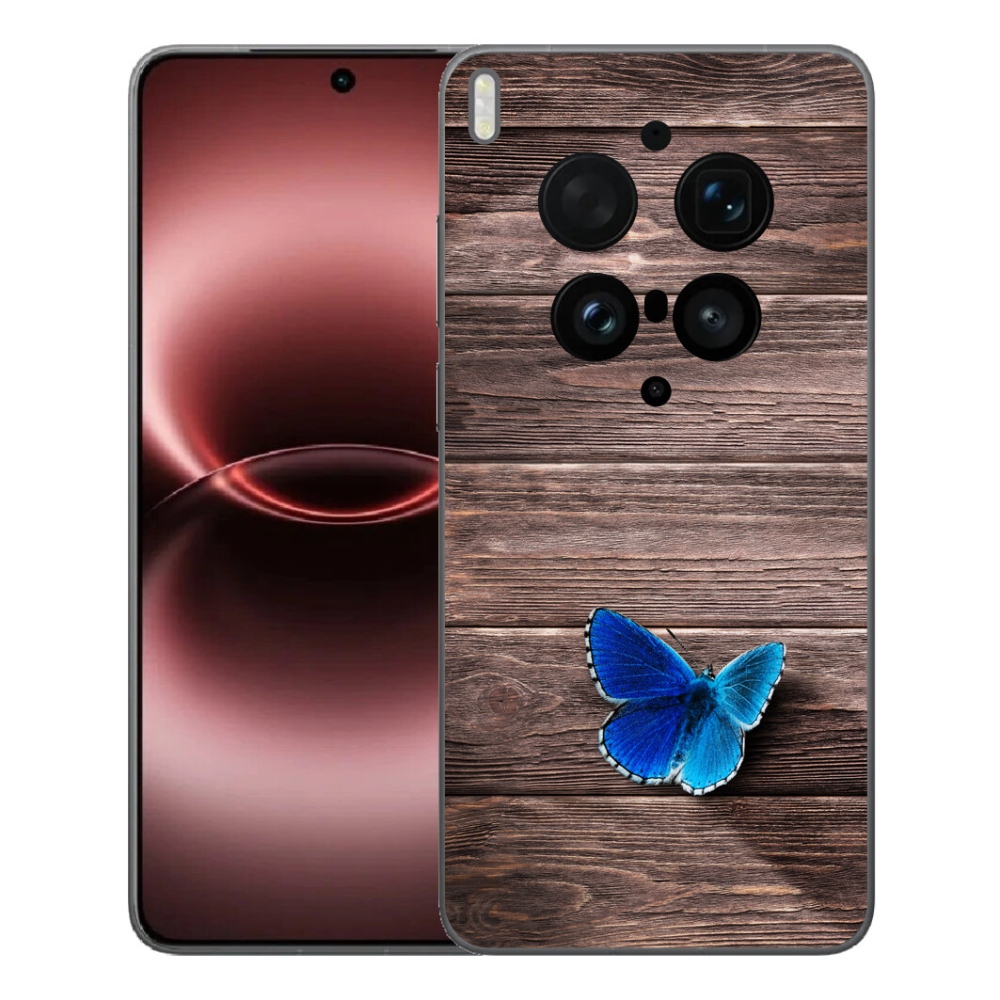Gelový kryt mmCase na Vivo X300 Ultra - modrý motýl 1