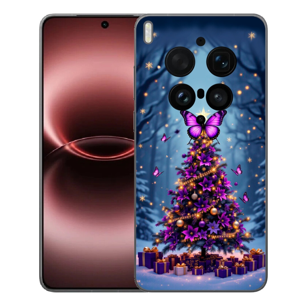 Gelový kryt mmCase na Vivo X300 Ultra - motýlí vánoční stromek