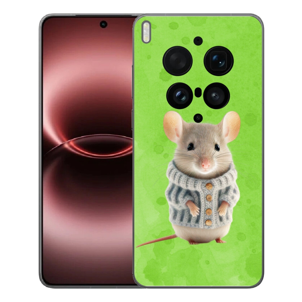 Gelový kryt mmCase na Vivo X300 Ultra - myška ve svetru