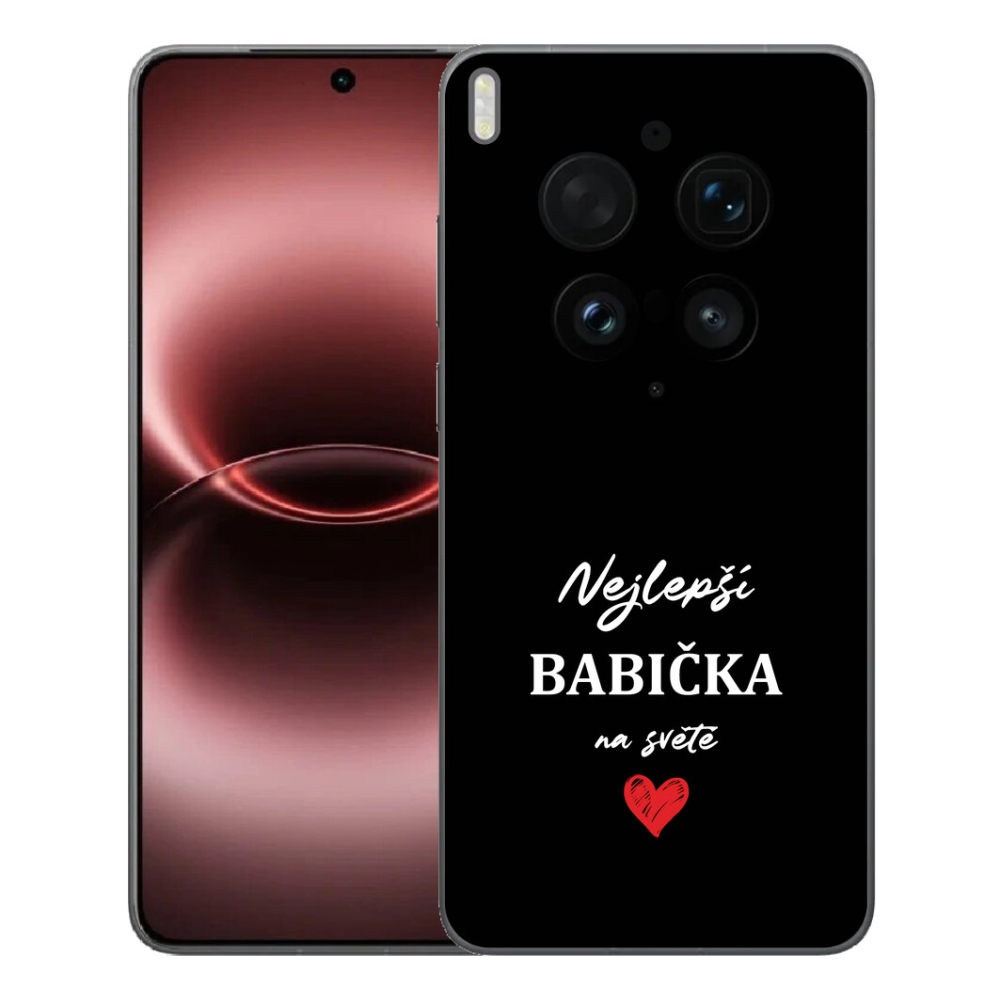 Gelový kryt mmCase na Vivo X300 Ultra - nejlepší babička 1 černé pozadí