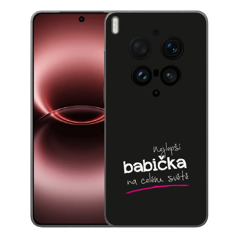 Gelový kryt mmCase na Vivo X300 Ultra - nejlepší babička 4 černé pozadí