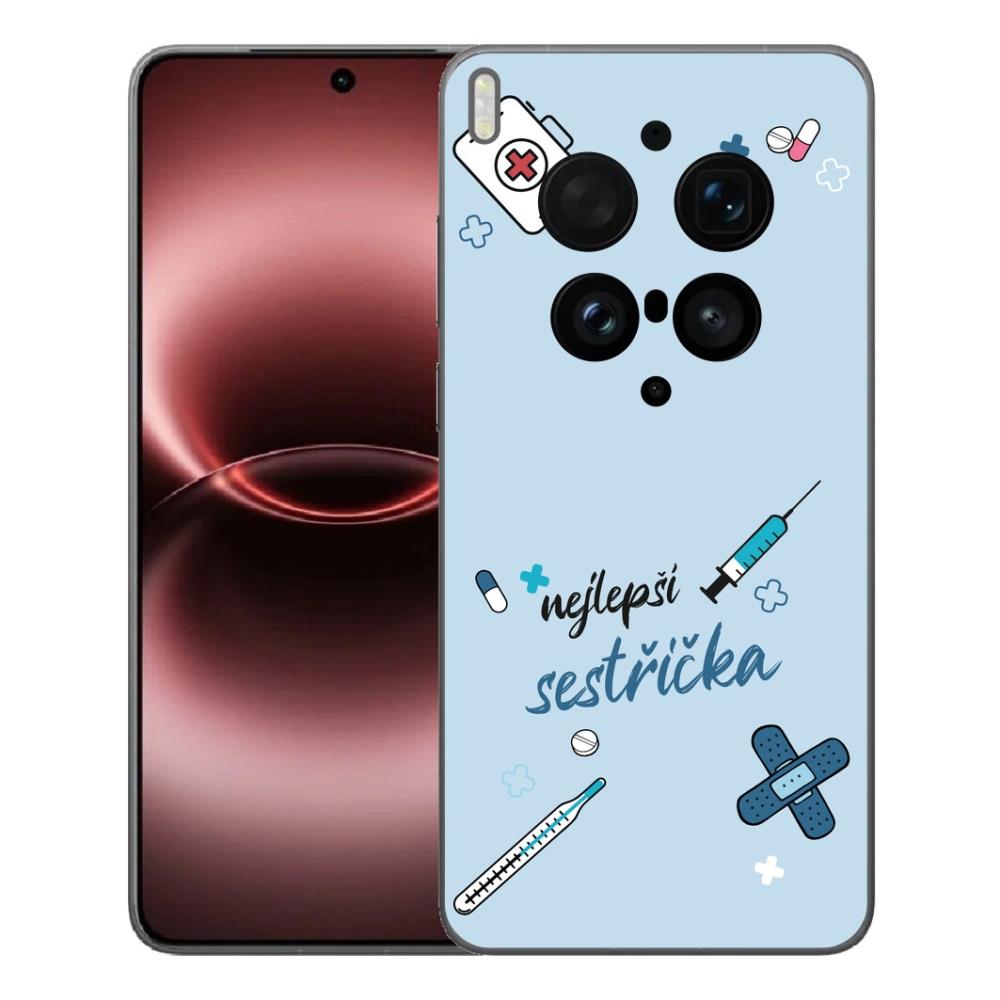 Gelový kryt mmCase na Vivo X300 Ultra - nejlepší sestřička modré pozadí