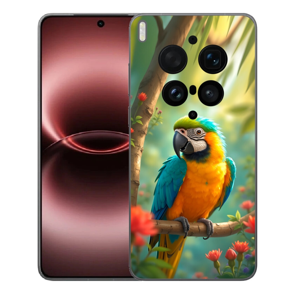 Gelový kryt mmCase na Vivo X300 Ultra - papoušek ara modrožlutá