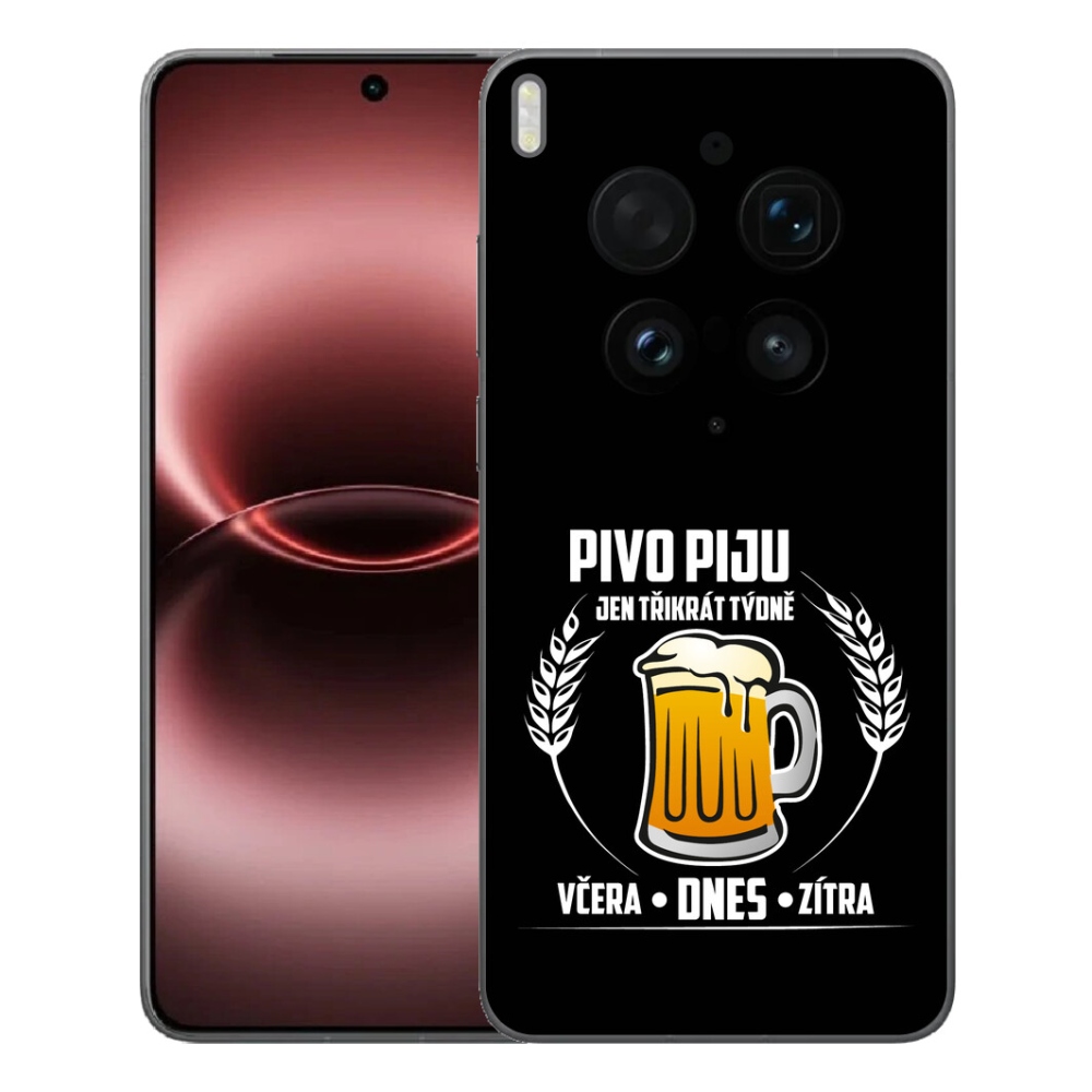 Gelový kryt mmCase na Vivo X300 Ultra - pivní motiv černé pozadí