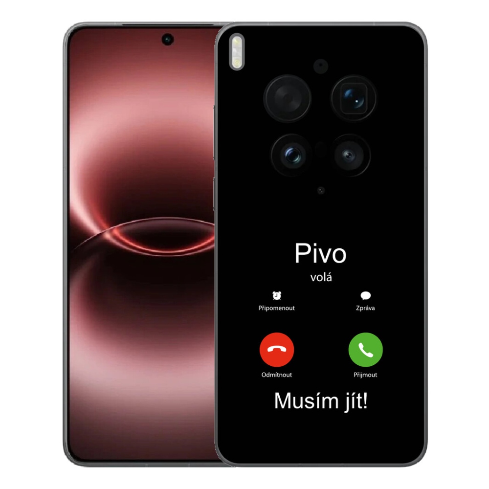 Gelový kryt mmCase na Vivo X300 Ultra - pivo volá černé pozadí