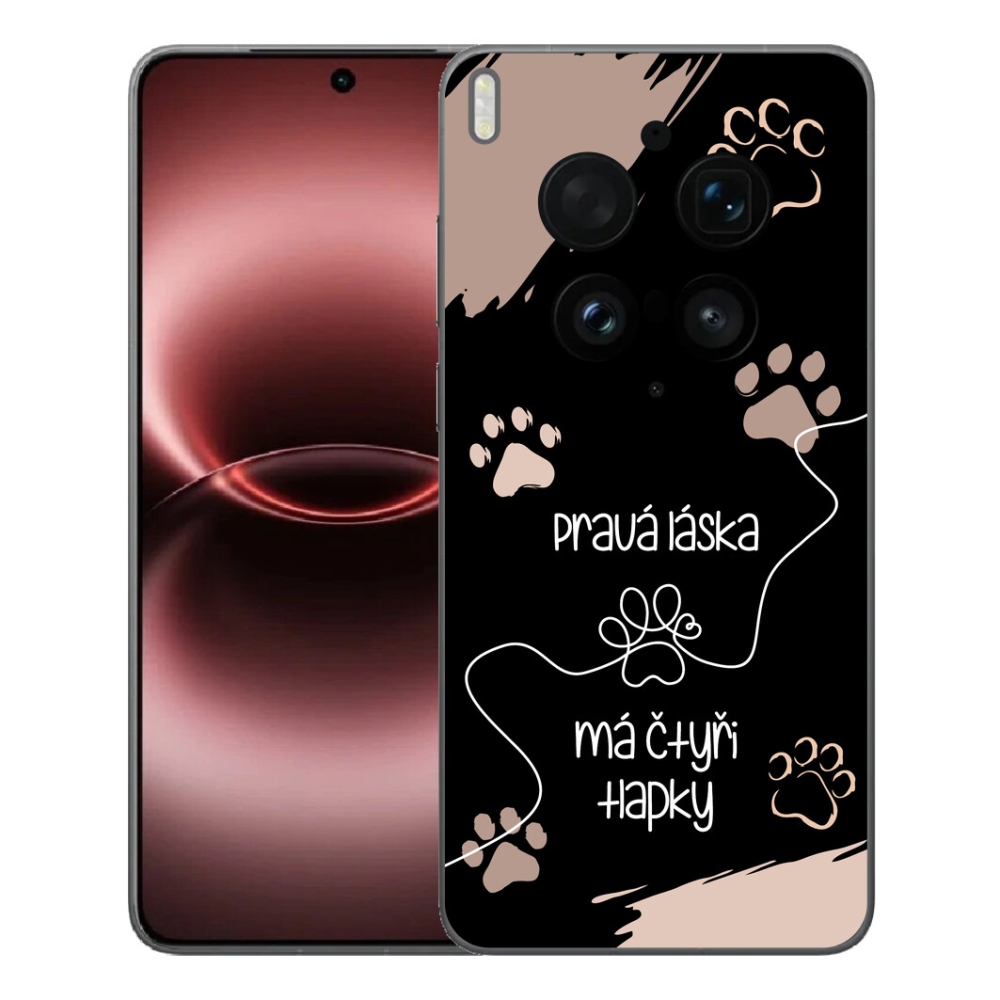Gelový kryt mmCase na Vivo X300 Ultra - psí motiv 1 černé pozadí