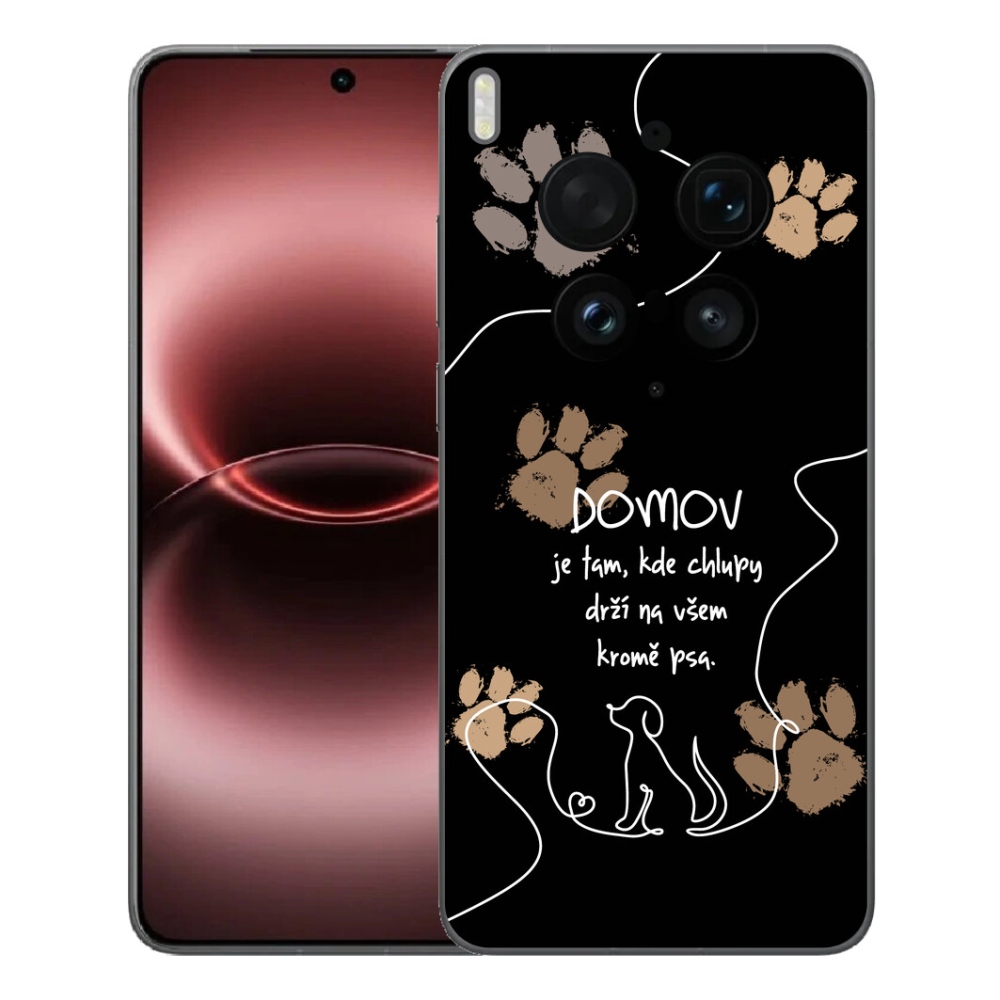Gelový kryt mmCase na Vivo X300 Ultra - psí motiv černé pozadí