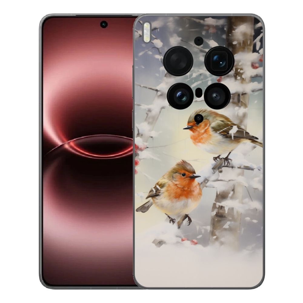 Gelový kryt mmCase na Vivo X300 Ultra - ptáčci v zimě