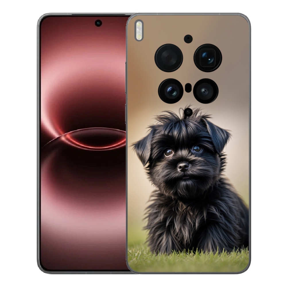 Gelový kryt mmCase na Vivo X300 Ultra - roztomilý černý pejsek