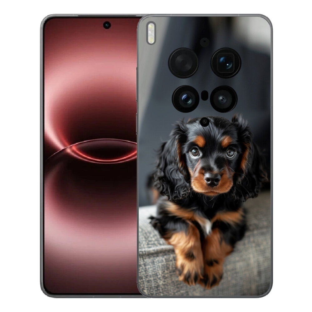 Gelový kryt mmCase na Vivo X300 Ultra - roztomilý dlouhosrstý jezevčík