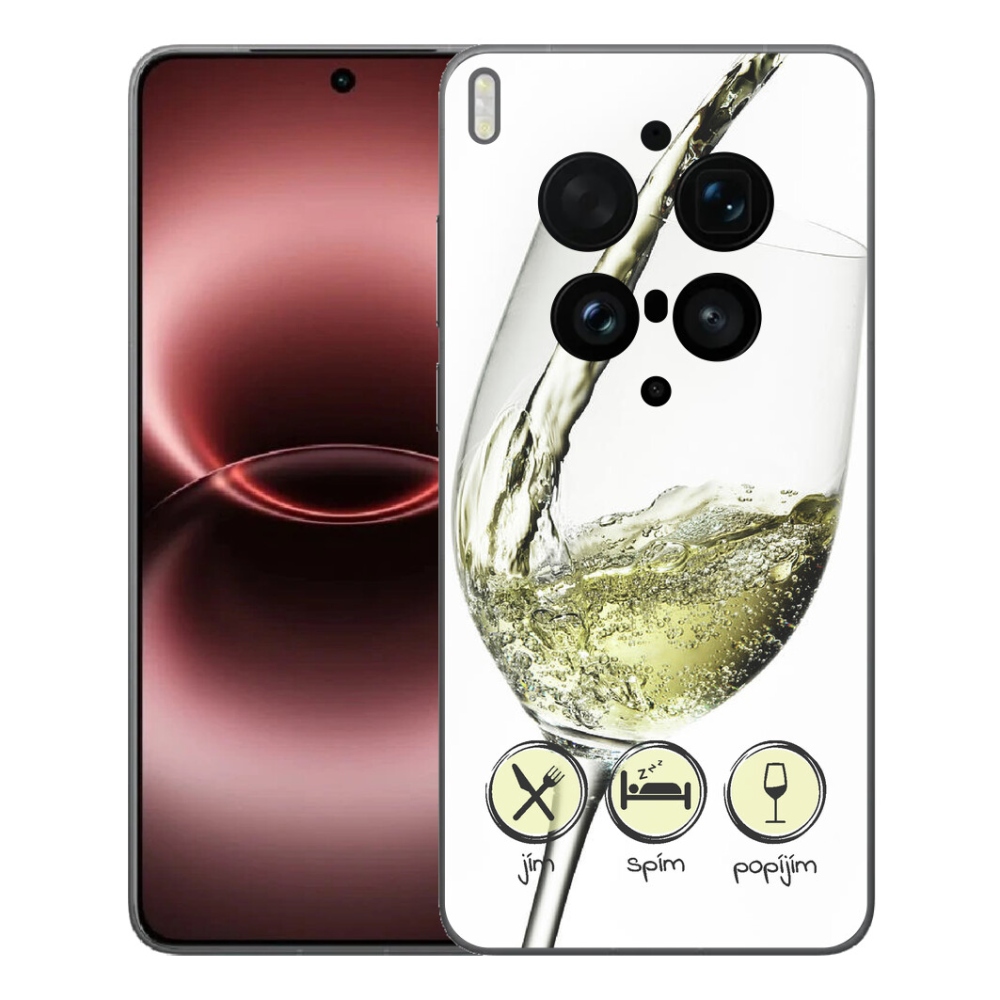Gelový kryt mmCase na Vivo X300 Ultra - sklenička vína bílé