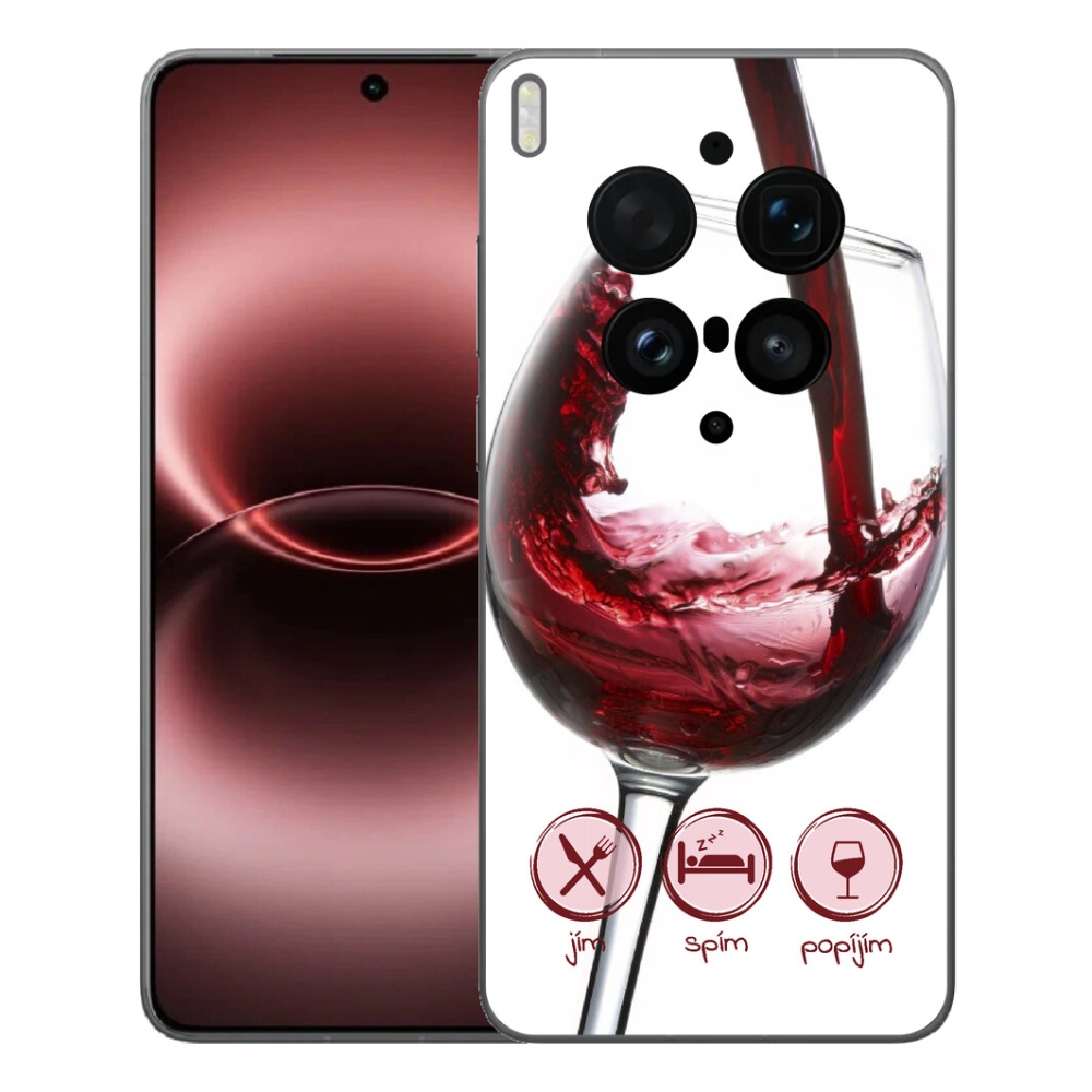 Gelový kryt mmCase na Vivo X300 Ultra - sklenička vína červené