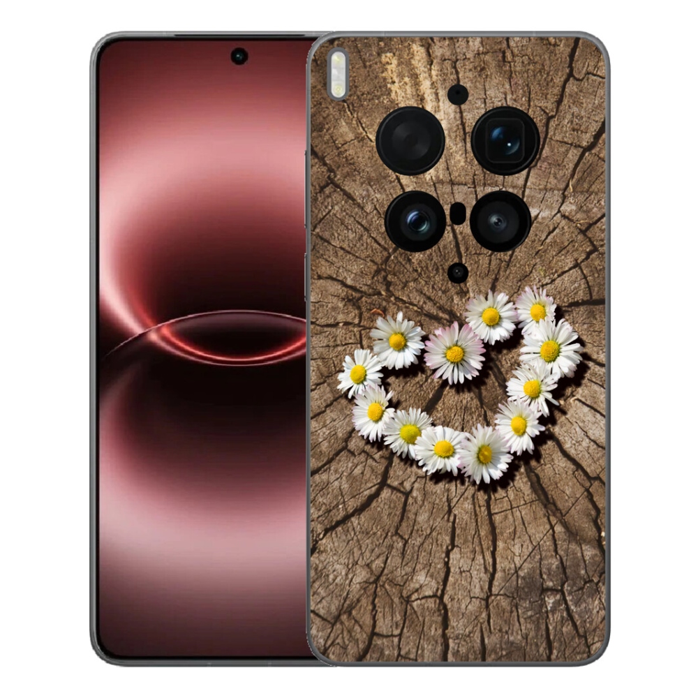 Gelový kryt mmCase na Vivo X300 Ultra - srdce z kopretin