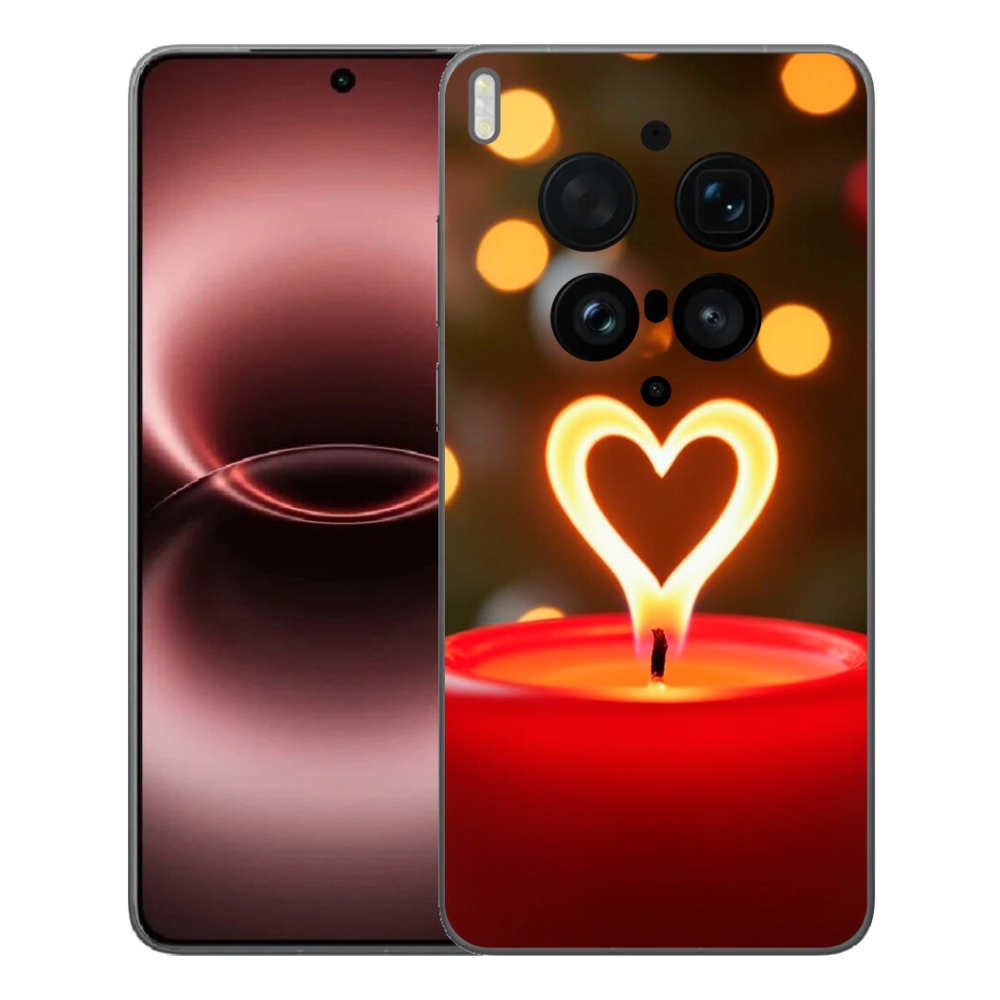 Gelový kryt mmCase na Vivo X300 Ultra - srdce z plamene