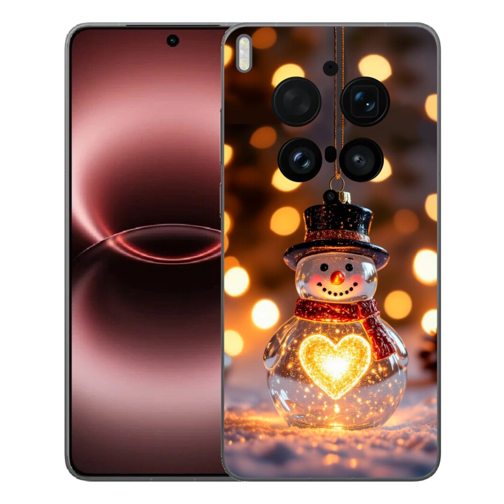 Gelový kryt mmCase na Vivo X300 Ultra - svítící vánoční sněhulák
