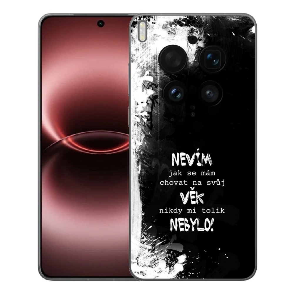 Gelový kryt mmCase na Vivo X300 Ultra - vtipný text 14 černé pozadí