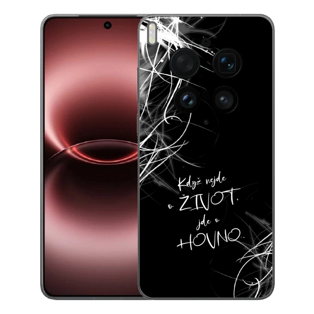 Gelový kryt mmCase na Vivo X300 Ultra - vtipný text 16 černé pozadí
