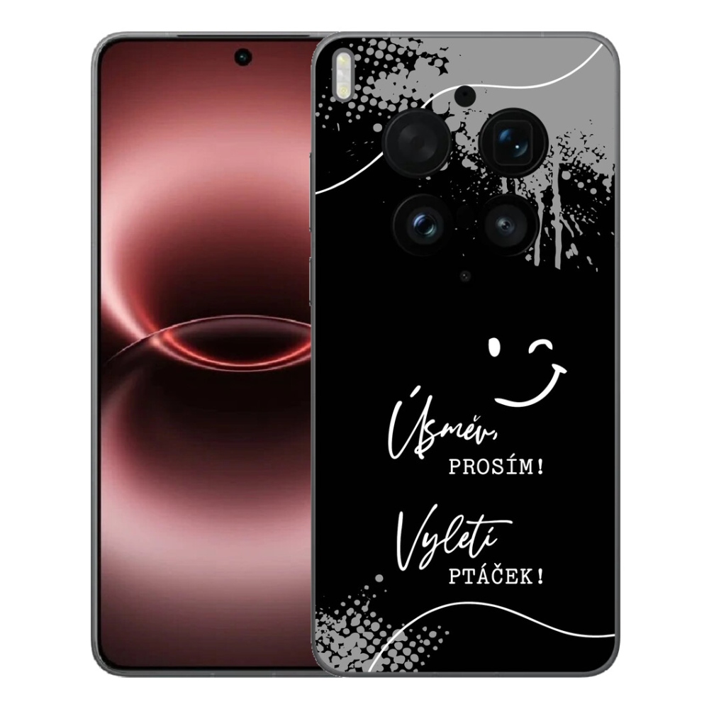 Gelový kryt mmCase na Vivo X300 Ultra - vtipný text 4 černé pozadí