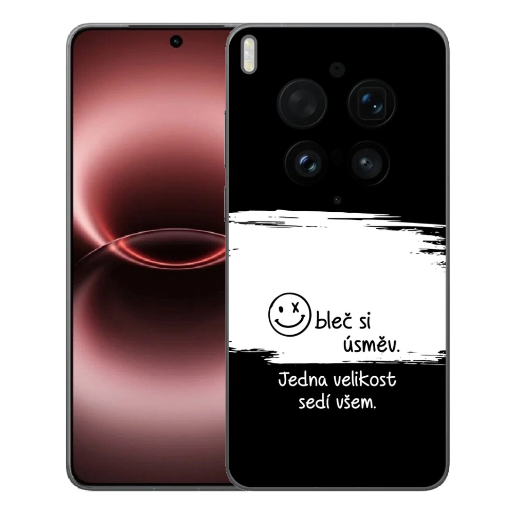 Gelový kryt mmCase na Vivo X300 Ultra - vtipný text 8 bíločerné pozadí