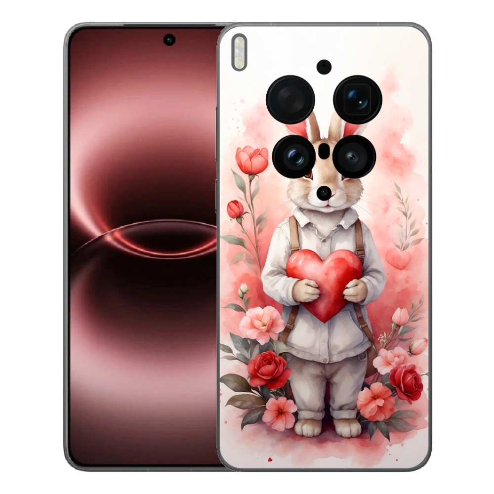 Gelový kryt mmCase na Vivo X300 Ultra - zajíc se srdíčkem