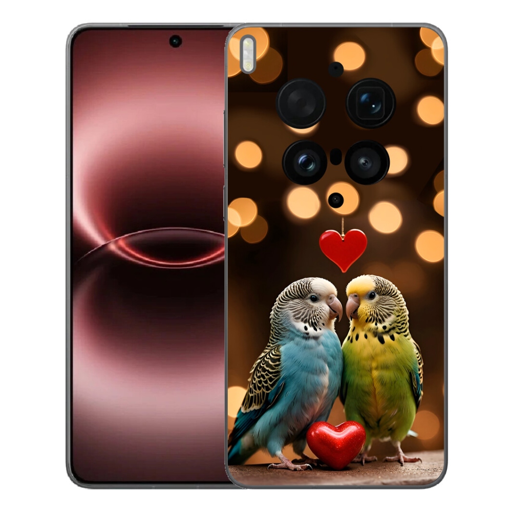 Gelový kryt mmCase na Vivo X300 Ultra - zamilovaní papoušci