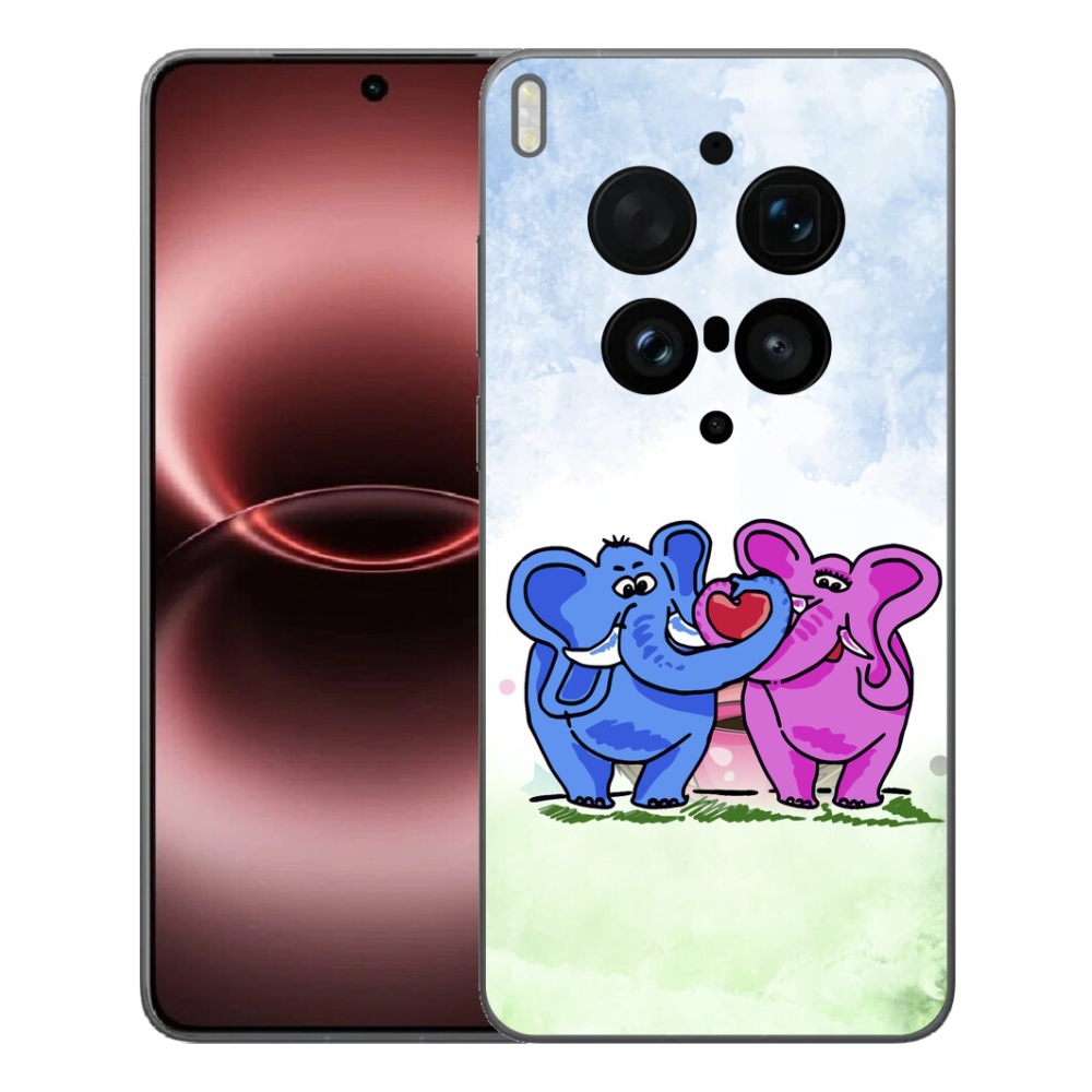 Gelový kryt mmCase na Vivo X300 Ultra - zamilovaní sloni
