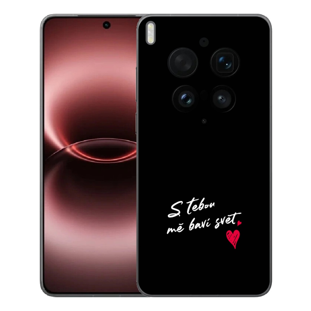 Gelový kryt mmCase na Vivo X300 Ultra - zamilovaný text 1 černé pozadí