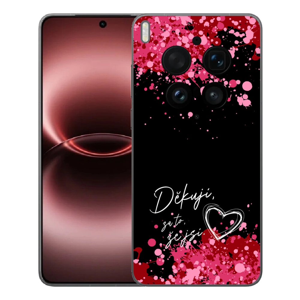 Gelový kryt mmCase na Vivo X300 Ultra - zamilovaný text 2 černé pozadí