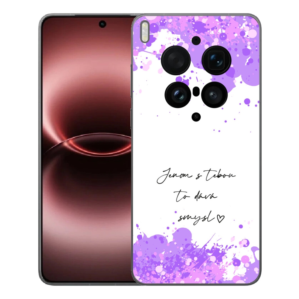 Gelový kryt mmCase na Vivo X300 Ultra - zamilovaný text bílé pozadí