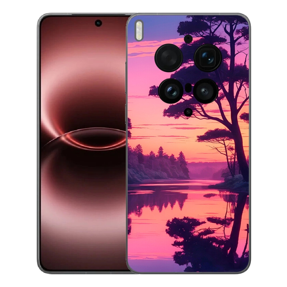 Gelový kryt mmCase na Vivo X300 Ultra - západ slunce nad jezerem