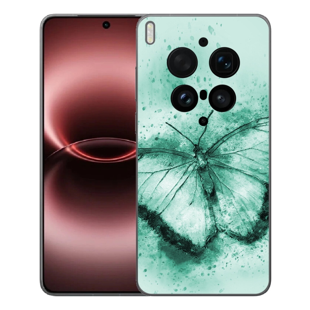 Gelový kryt mmCase na Vivo X300 Ultra - zelený motýl