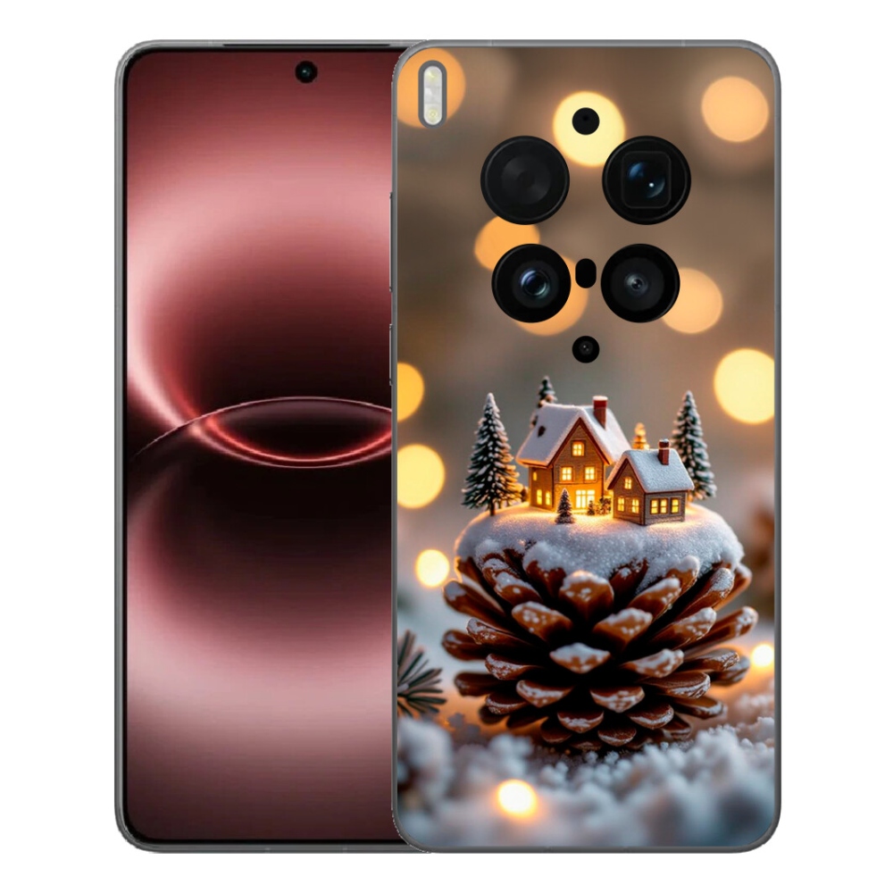 Gelový kryt mmCase na Vivo X300 Ultra - zimní vesnička