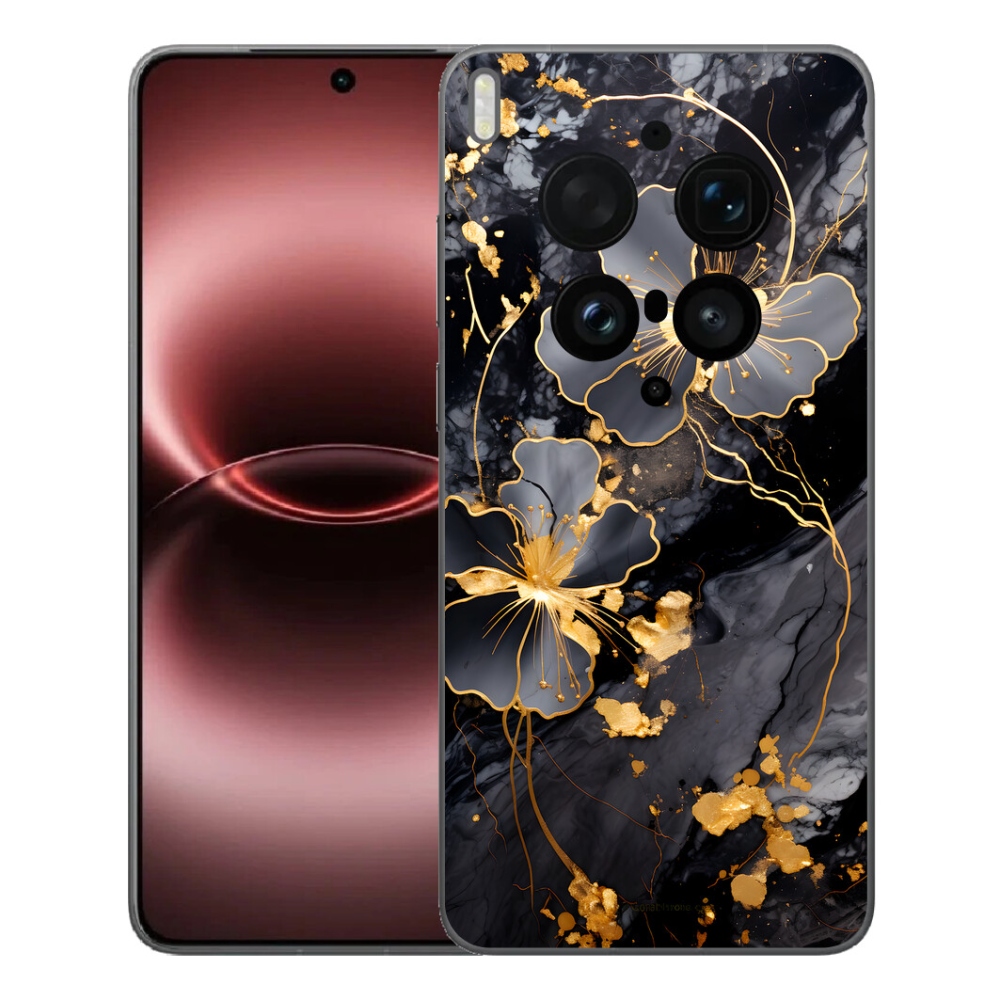 Gelový kryt mmCase na Vivo X300 Ultra - zlaté květy