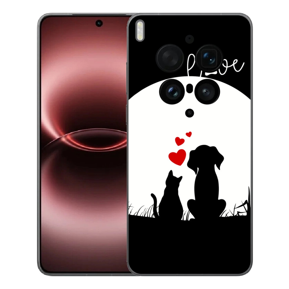Gelový kryt mmCase na Vivo X300 Ultra - zvířecí láska