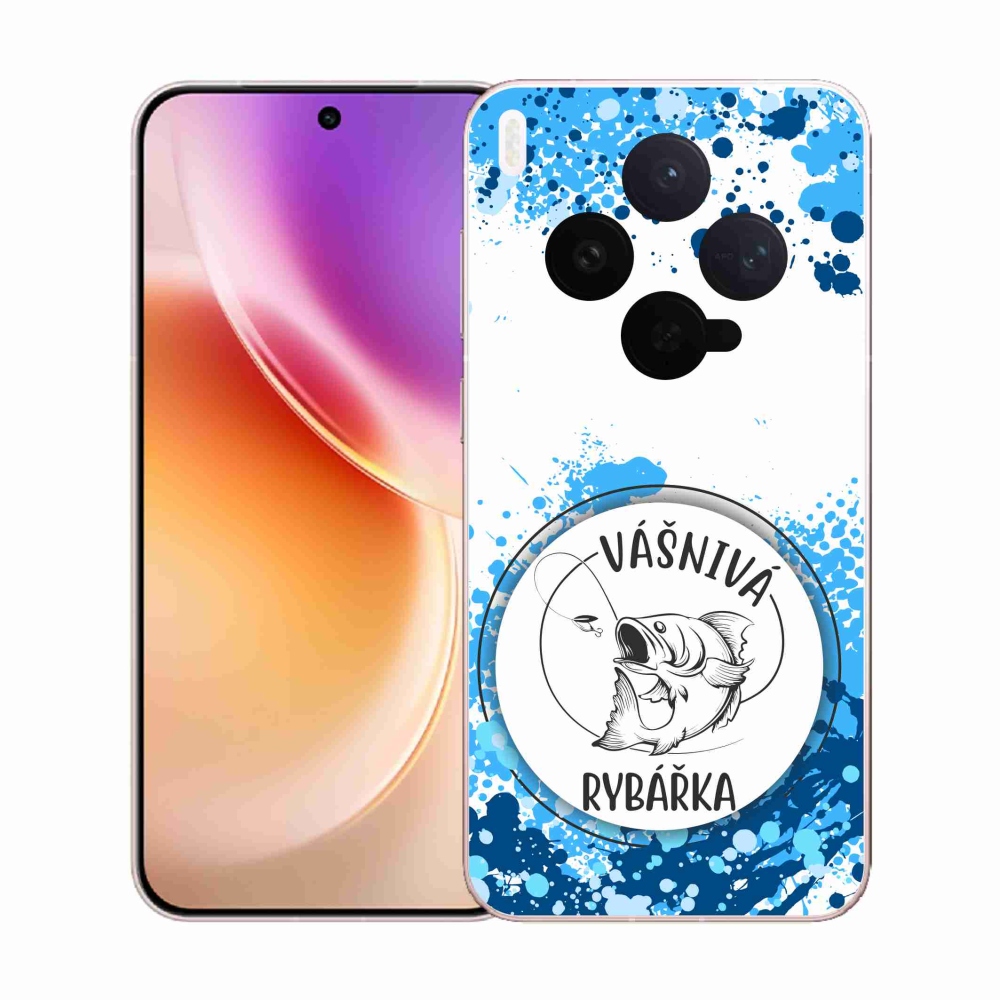 Gelový kryt mmCase na Vivo X300 - vášnivá rybářka bílé pozadí