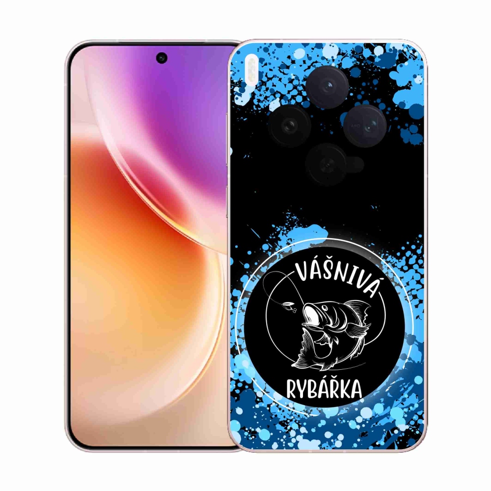 Gelový kryt mmCase na Vivo X300 - vášnivá rybářka černé pozadí