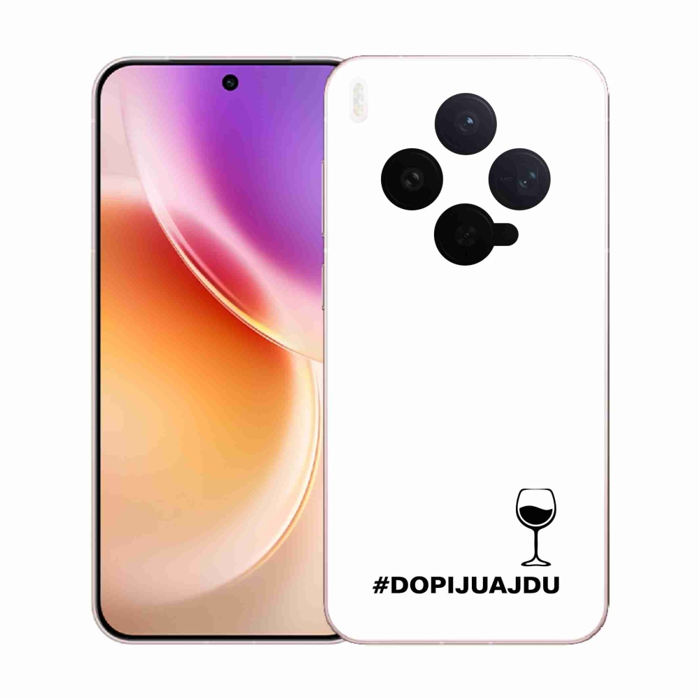 Gelový kryt mmCase na Vivo X300 - vinný motiv bílé pozadí