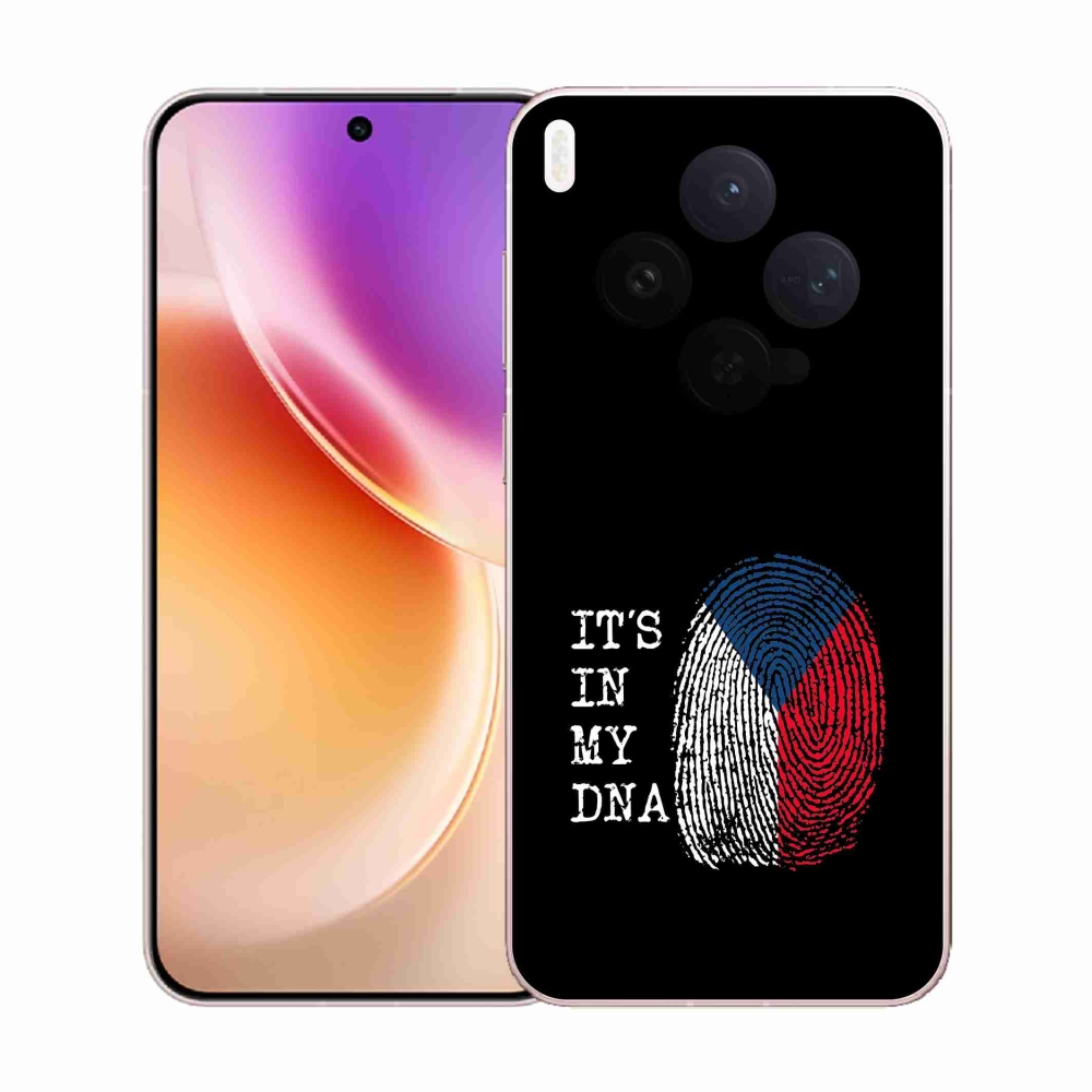 Gelový kryt mmCase na Vivo X300 - vlajka otisk prstu černé pozadí