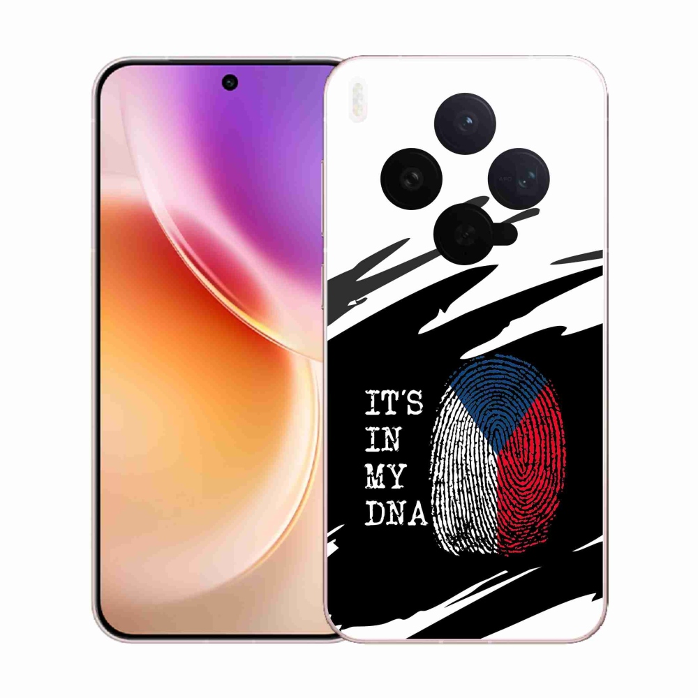 Gelový kryt mmCase na Vivo X300 - vlajka otisk prstu černobílé pozadí