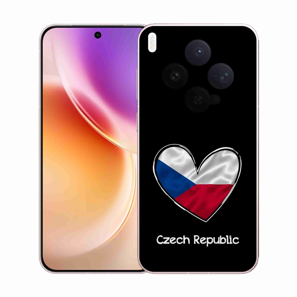 Gelový kryt mmCase na Vivo X300 - vlajka srdce černé pozadí