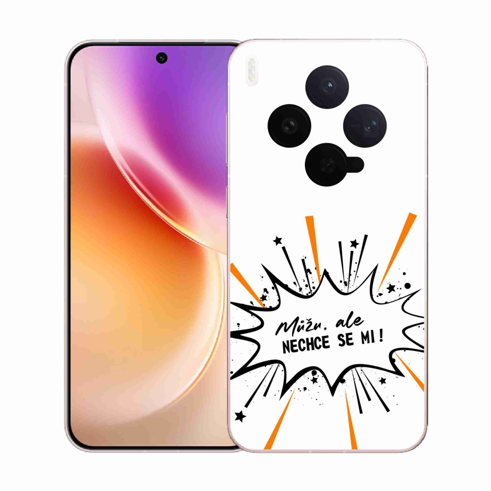 Gelový kryt mmCase na Vivo X300 - vtipný text 11 bílé pozadí