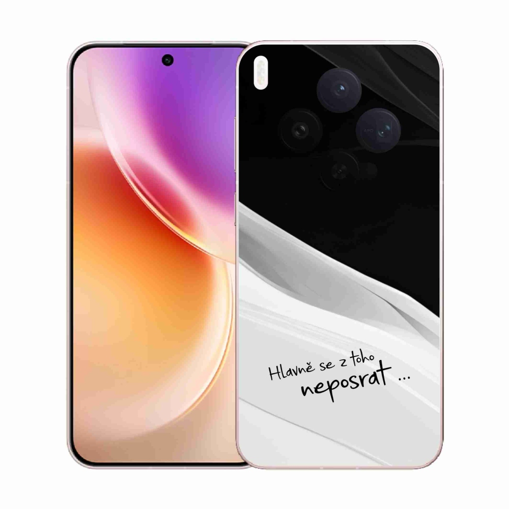 Gelový kryt mmCase na Vivo X300 - vtipný text 13 bíločerné pozadí