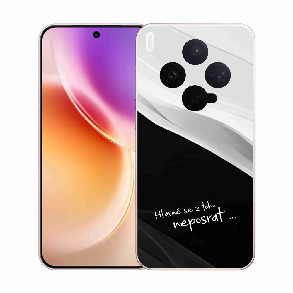 Gelový kryt mmCase na Vivo X300 - vtipný text 13 černobílé pozadí