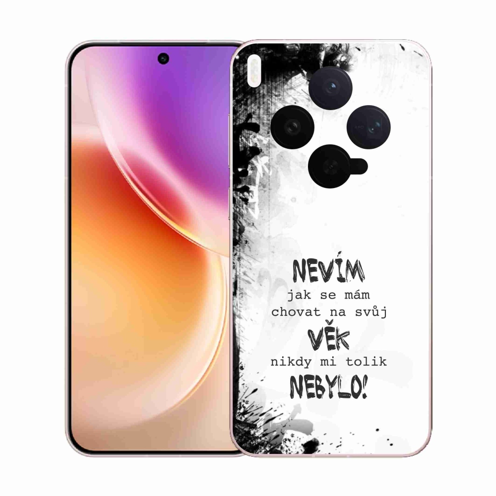 Gelový kryt mmCase na Vivo X300 - vtipný text 14 bílé pozadí