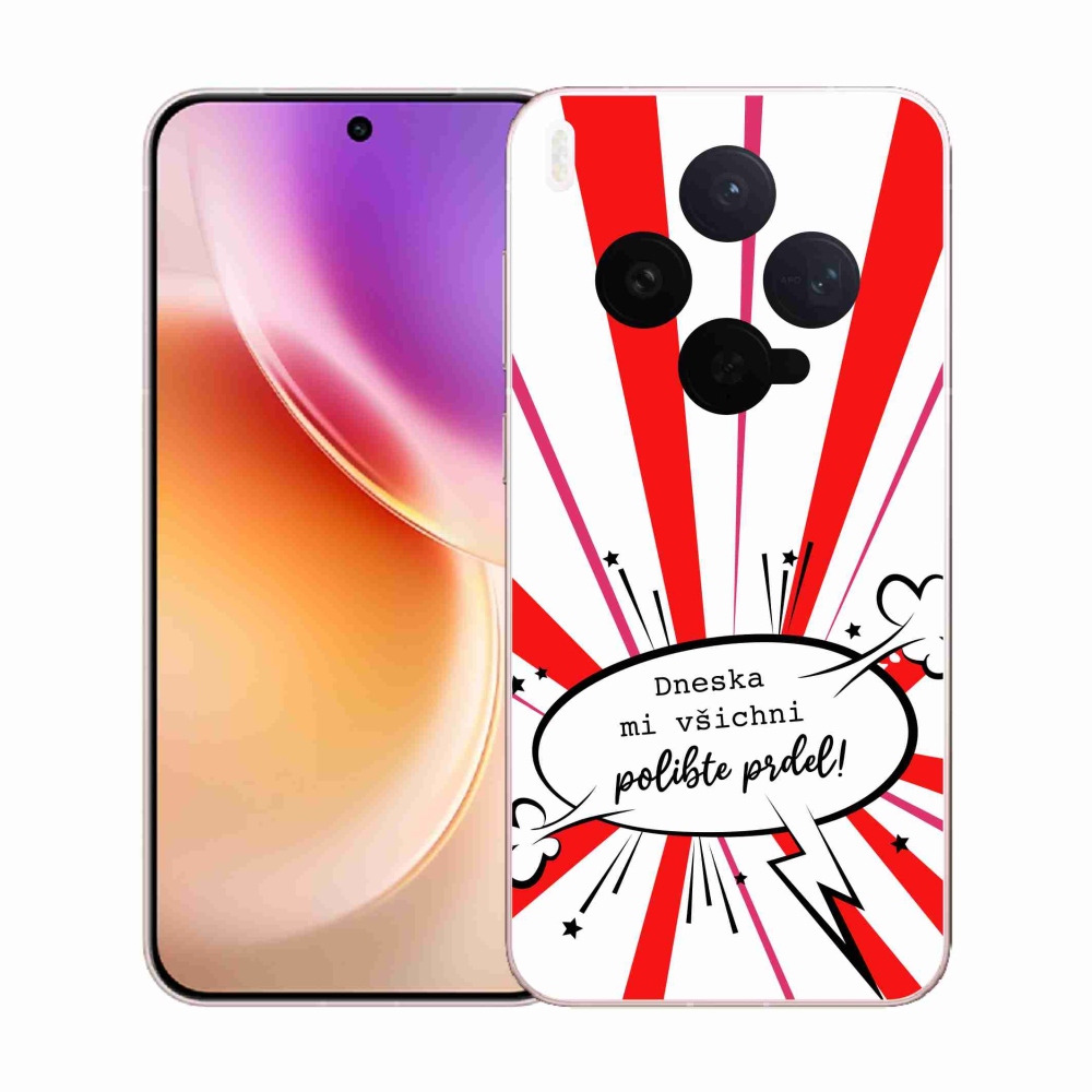 Gelový kryt mmCase na Vivo X300 - vtipný text 15 bílé pozadí